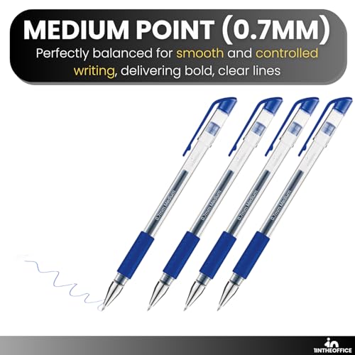 Bolígrafo 1InTheOffice Gel Azul Medio 0.7 mm Pack 24 miniatura 4