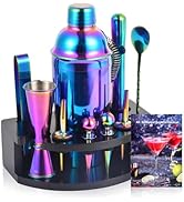 Safring Bartender Kit with Stand, 12-Piece Bar Set | 24oz Cocktail Shaker Set for Drink Mixing, M...