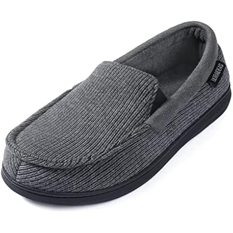ULTRAIDEAS Men's Comfy Memory Foam Slippers House Shoes Indoor Outdoor, Breathable Soft Knit Slip-on for Men with Hard Rubber Sole(Charcoal Grey,10) Cover