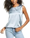 Eileen Fisher Womens Stretch Silk-Blend Charmeuse Tank, L