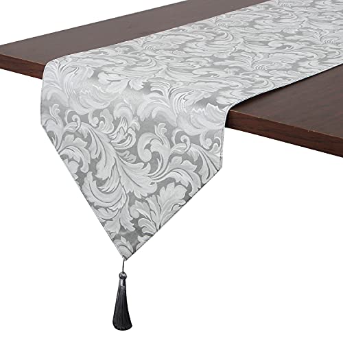 EHouseHome Jacquard Damask Reversible Silver Grey...