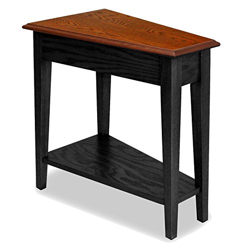 Image of Leick Home Haven Ridge Wedge End Table, 15 inch, Slate with Medium Oak
