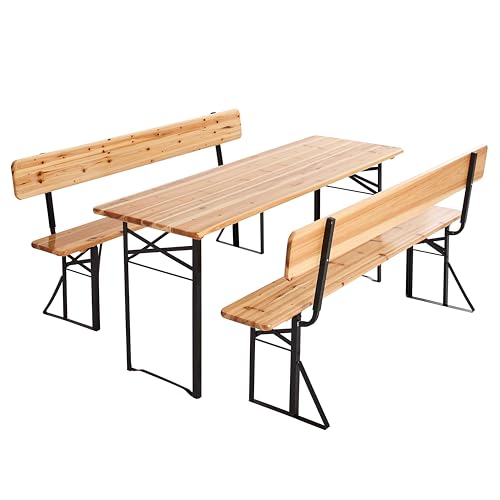 MobEventPro - Set de cervecería con mesa (180 cm, bancos con respaldo