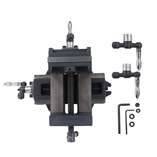 4in Cross Slide Drill Press Vise Steel Bench Vise Drilling Machine Bench Vise for Industrial Drilling Milling Machine