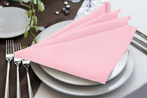image for Utopia Home [24 Pack, Pink] Cloth Napkins 17x17 Inches, 100% Polyester