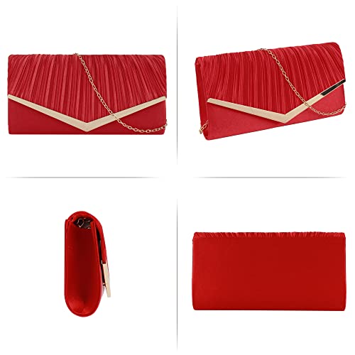 Image of Queena Womens Shiny Glitter Evening Clutch Envelope Handbag Chain Purse for Wedding Party Prom Gift for Mom Wife Girlfriend