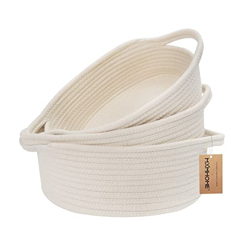 Mxmhome 3 Piece Baskets For Organizing - Woven Baskets For Storage, Cotton Rope Storage Baskets, Baskets For Shelves, Baby Nursery, Dog Toy Baskets, Cat Toy Box, Bathroom Organization Bin #TOP25