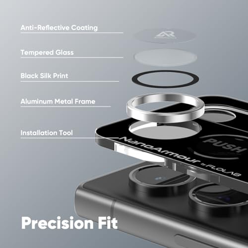 FLOLAB NanoArmour para Samsung Galaxy S24 Ultra Protetor de lente de câmera durável, capa de câmera