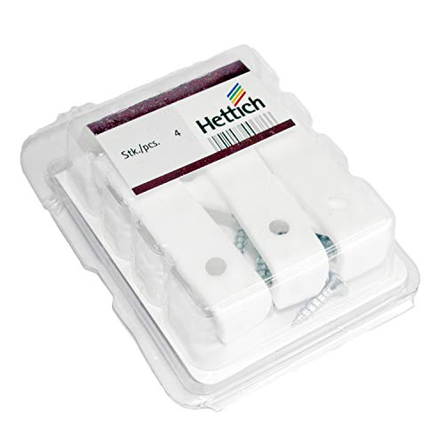 HKB 9119702 - Juego de 4 clips de fijación para adaptador de techo inclinado, plástico, con tornillos, color blanco