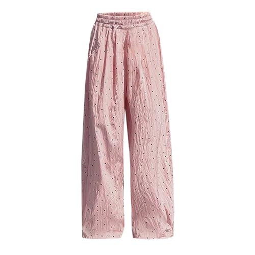 Girls Polka Dot Pants Elastic High Waist Wide Leg Baggy Pants Trendy Casual Athletic Joggers Lightweight Trouser2