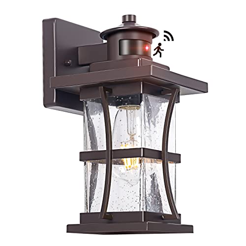 Image of Motion Sensor Outdoor Lights - Oil Rubbed Bronze Dusk to Dawn Outdoor Lighting, Advanced Exterior Light Fixtures Wall Sconce, Waterproof Porch Light Wall Mount for Front Garage, Entryway Anti-Rust
