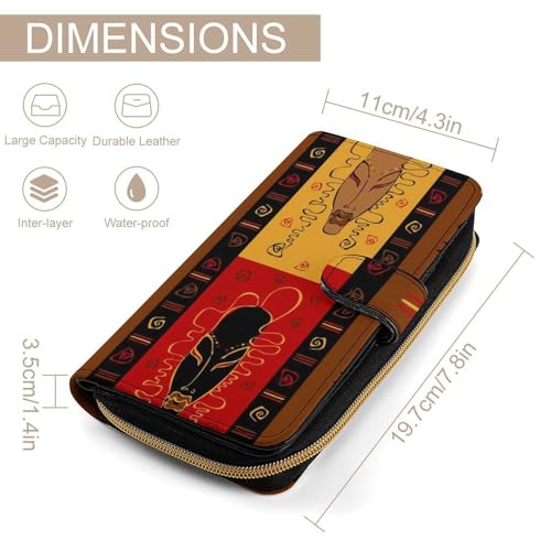 Soft Zipper Wallet with 12 Card Slots, Clutch PU Leather Card Case Holder Purse2