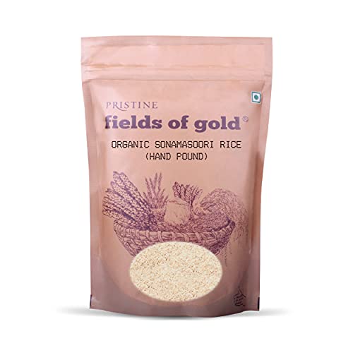 Image of PRISTINE Fields of Gold Organic Sonamasoori Rice (Hand Pound), 1 kg (Pack of 5)