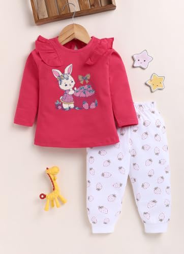 Image of LuvLap Baby Girls Regular Fit 100% Cotton Half Sleeves Girls Top CoSet Pack of 2