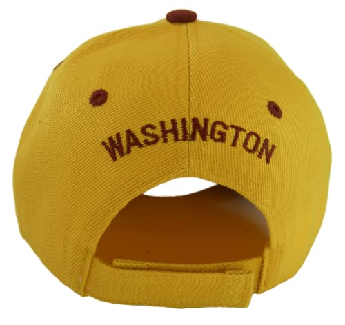 Washington Window Shade Font Men's Adjustable Baseball Cap (Gold/Burgundy) #TOP2