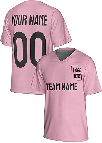 Custom Soccer Jersey - Personalized Soccer Shirts with Your Name Number Team Name Logo for Men Women Pink Black