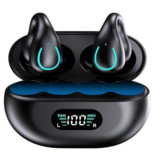 Haiseire AI Languages Translator Earbuds,Translation Earbuds Real Time,Open Ear Clip-on Translating Headphones,Audifonos Traductores Inglés español,Wireless Translation Earbuds,Black