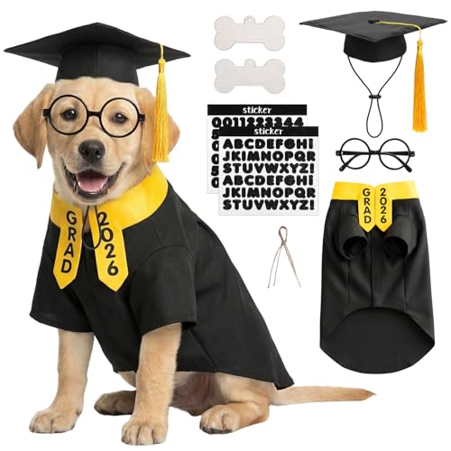 Disfraz para perro graduación completo con gorro y accesorios