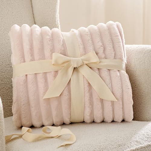 Bedsure BDT-3001 Crystal Pink Throw Blanket - 50x70 Inches Flannel Fleece, Super Soft Cozy Blanket for Women - 8