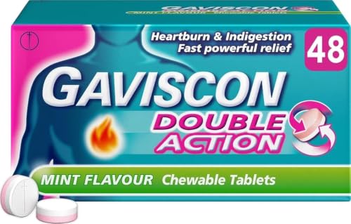 Gaviscon Double Action Mint Flavour Chewable Tablets, 48 Tablets