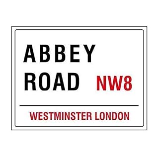 Panneau d’avertissement de sécurité en étain avec inscription « Danger », Abbey Road » – Décoration artistique – Plaque… - Les Beatles, Paul McCartney, John Lennon, RIngo Starr, George Harrison