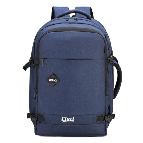 Image of By CLUCI Cabin Size Travel Backpack for Men & Women | 18-Inch Laptop Bag Rucksack | Water-Resistant Daypack with Trolley Sleeve for Flight, Office, & Weekend Trips