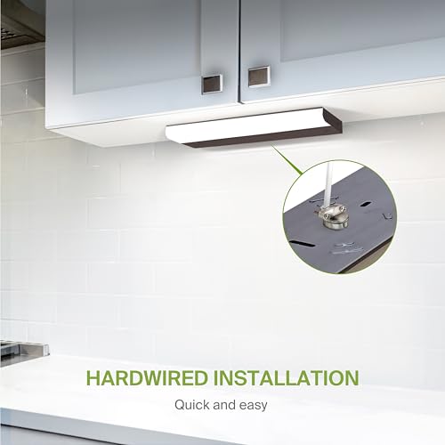 Image of ASD LED Under Cabinet Lighting Hardwired, 18 Inch 10W 2700K-5000K Selectable, 807LM, CRI90+, Direct Wire Linkable Under Counter Lights for Kitchen, Dimmable Under Cabinet Lights, Bronze, UL, 20 Pack