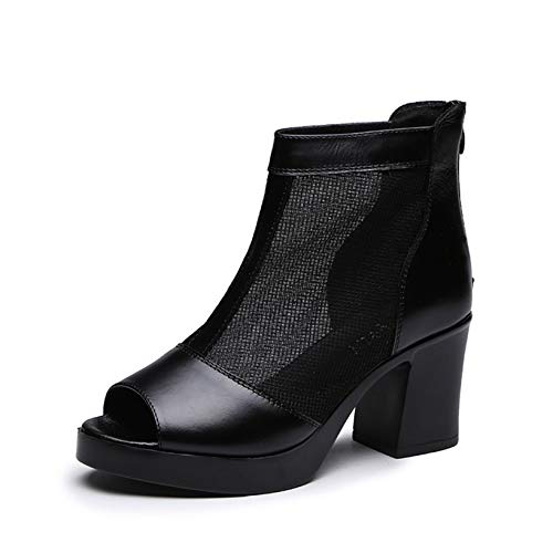 [イノヤシューズ] 美脚サンダル ブラック 24.5cm サマーブーツ 夏サンダル サンダル レディース ヒール おしゃれ 歩きやすい 痛くない 春 夏 グラディエーター デコレーション 靴 チャンキーヒール 大人カジュアル 誕生日プレゼント