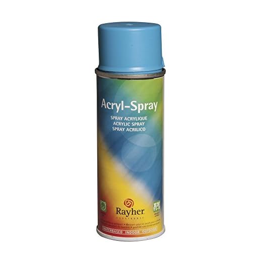 RAYHER HOBBY 34145404 Acryl-Spray, Acryllack, seidenmatt, Sprühlack für innen und außen, hohe Deckkraft, umweltbewusst spraylackieren, Dose 200 ml, türkis