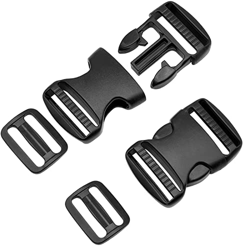 50mm/2inch Hebilla de plástico de liberación Lateral con Tri-Glide para Correas de Equipaje Collar para Mascotas reparación de Mochilas Correas Carpa Cover