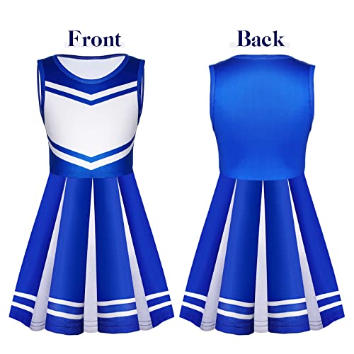 Sureio 4 Pcs Cheerleader Costume for Girls Outfit Blue 5-6Y by Sureio - Used condition - Image 2