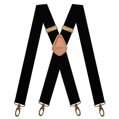 MENDENG Suspenders for Men Vintage 4 Swivel Hook Adjustable Braces Groomsmen