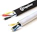 Digitgear 80" Cable Management Sleeve (5.3 inches wide) Neoprene - Adjustable Black & White Cable Organizer - Cord Organizer - Wire Hider Concealer Protector - For PC, TV, Office and Home