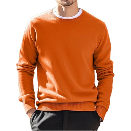 Spring Casual Warm Pullover Sweater Men's Fashion Round Neck Knitted Large Size Sweater