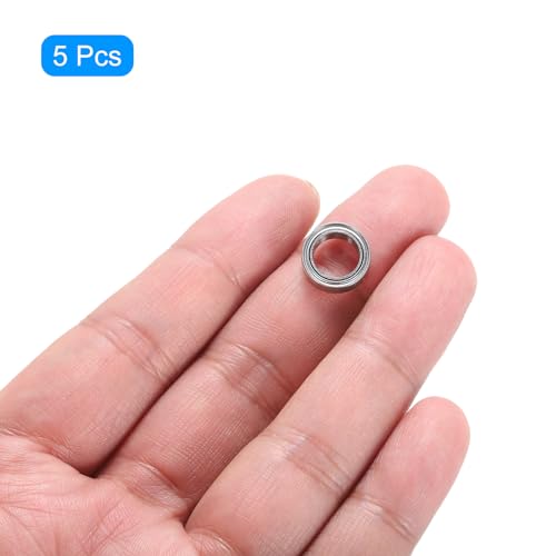 QUARKZMAN 5 szt. Miniaturowe łożyska kulkowe z głębokim gardłem Mr128Zz 8 x 12 x 3,5 mm z podwójnym ekranowaniem do silników elektrycznych, urządzeń gospodarstwa domowego, maszyn ogrodowych, P5 (Abec