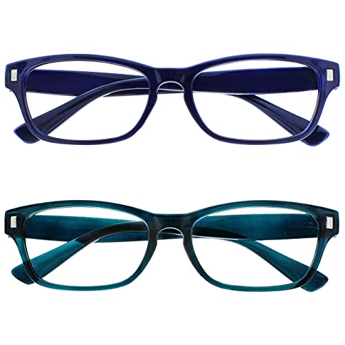 The Reading Glasses Company Gafas De Lectura Azul Oscuro Aguamarina Lectores Valor Pack 2 Hombres Mujeres Rr77 3Q +2,50 2 Unidades 58 g