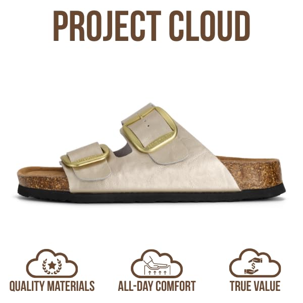 Image of Project Cloud 100% Genuine Leather Footbed Sandals for Women (Santorini)