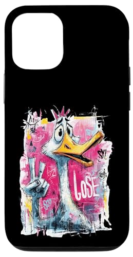 Funny Goose Peace �O���t�B�e�B �|�b�v �L�����N�^�[ �O���t�B�b�N �T�C�� �� �X�}�z�P�[�X iPhone 12/12 Pro �p