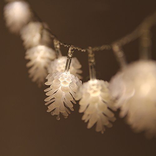 Preisvergleich Produktbild BEIYI Lichterkette, Weihnachtsdekoration, 30 LEDs, batteriebetrieben, Warmweiß Art Deco Warm White Pinecone