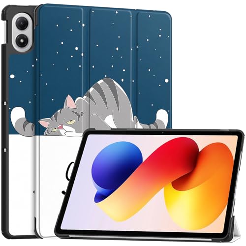 �yMoahsiuny�zFor Redmi Pad 2 Pro/Xiaomi POCO Pad M1 12.1�C���` �P�[�X ���^ PU ���U�[ �X�}�[�g �J�o�[ ���h�~ �n�[�h �y�� �ϏՌ� �O�܂� �E�F�C�N�A�b�v �X�^���h �I�[�g�X���[�v �@�\ (LM