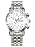 Zahlreiche Funktionen Meister Anker Herren Analog Uhr in Silberfarben mit Armband in Silberfarben aus Edelstahl