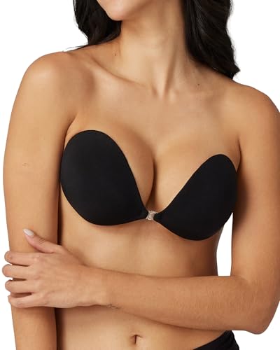 Image of Niidor Adhesive Bra Strapless & Backless - Push Up Invisible Stick on Bra Deep Black