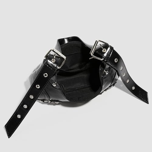 Image of Women's Y2K Purse Shoulder Bag Top Handle Handbag Small Punk Hobo Clutch Purses Bags Trendy Trendy Leather Buckle Punk Purses