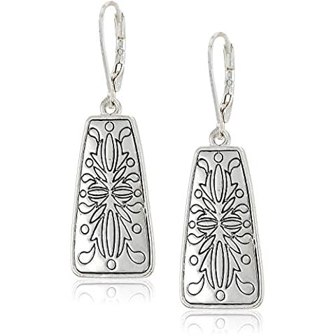 Napier Silver Square Drop Earrings, 0 Cover