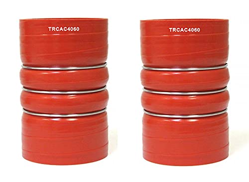 2 Pack Of Torque Silicone Red Hump Hose Pair Charge Air Cooler With Clamps Set 4" X 6" 4 Inch (2 X Trcac4060) #TOP2