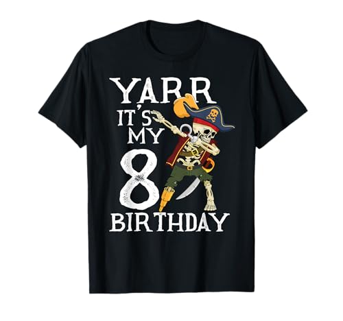 Dabbing Pirate Skeleton 8th Birthday-Party Boys Gift Camiseta
