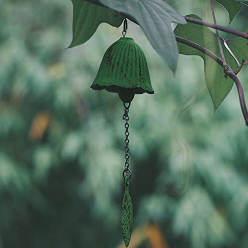 Oavand Japanese Traditional Lucky Small Wind Chimes For Outside, Iwachu Cast Iron Bless Temple Wind Bell Memorial And Sympathy Leaf Wind Chimes Indoor Garden Bell, Patio, Balcony (Green Leaf) #TOP5
