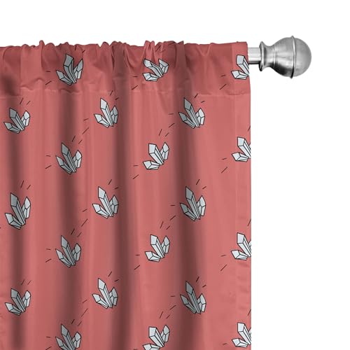 Ambesonne Abstract Art Window Curtains, Tattoo Style Crystal Like Rays