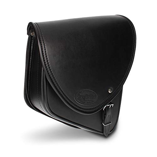 Sacoche Cavalière Gauche En Cuir Synthétique Noir Pour Honda Shadow VT 125 C Indiana - 10L Robuste & Étanche