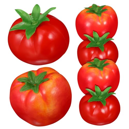 Abaodam 6個 リアルな人工トマト模型 フォトプロップス対応 シミュレーション野菜モデル 教育用おもちゃ インテリア装飾用